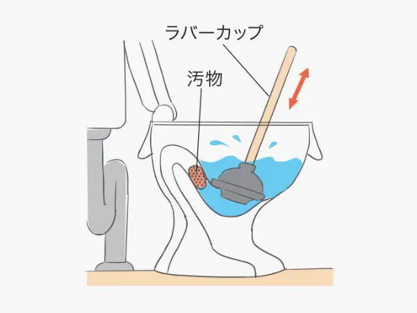 図: トイレとラバーカップ