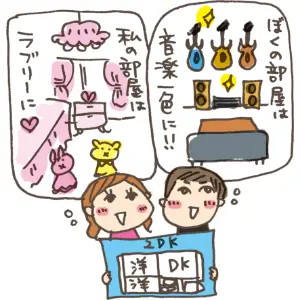 イラスト | 「私の部屋はラブリーに！」「ぼくのお部屋は音楽一色に！」